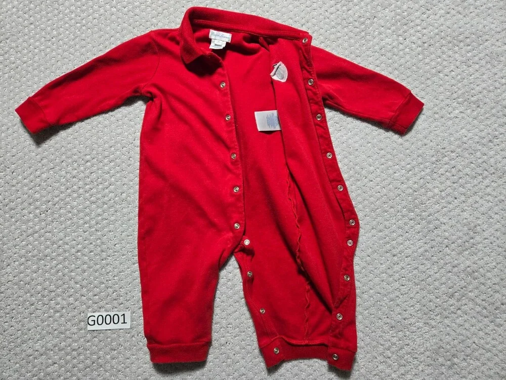 Ralph Lauren Polo Baby Full Body Snap Coveralls ~ 9 Month ~ Red ~ Pony Logo